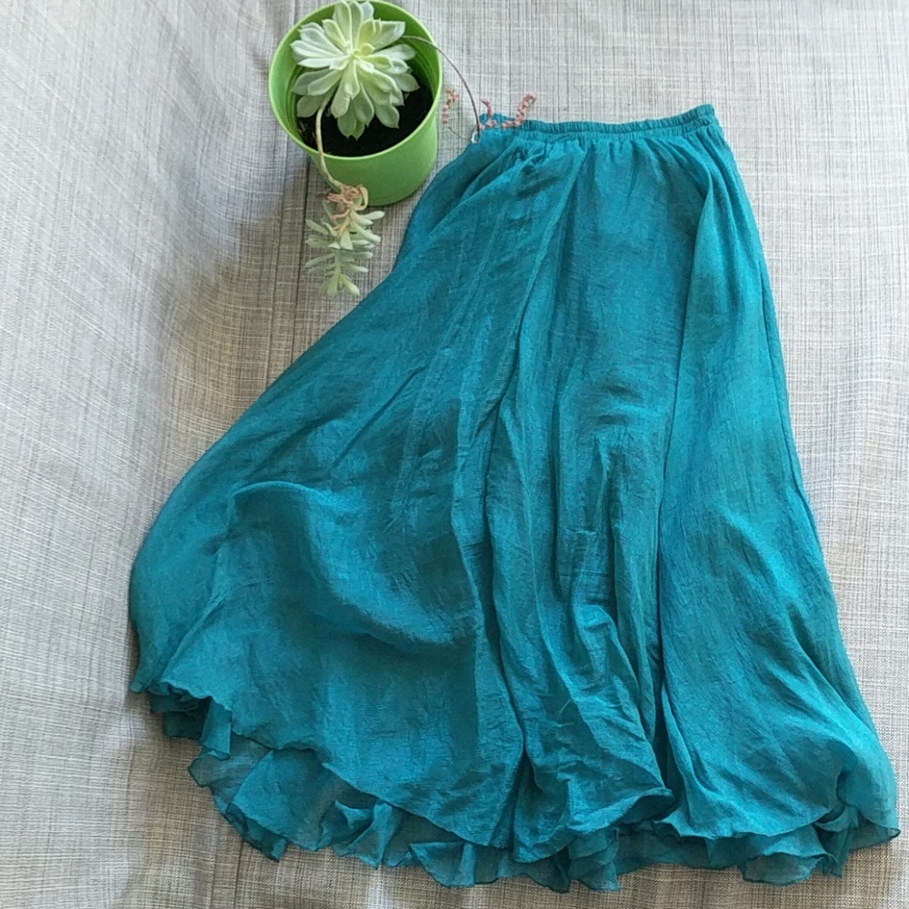 Blue Chiffon Skirt